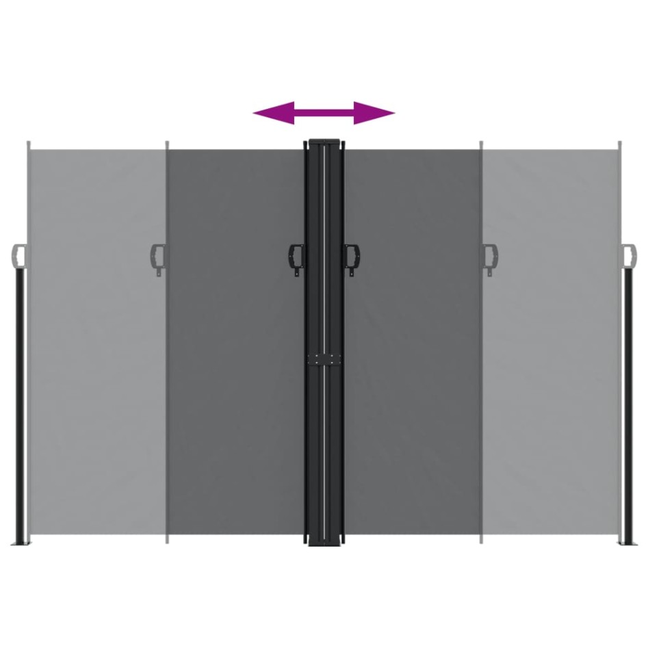 Toldo lateral retráctil negro 220x600