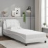 Estructura de cama sin colchón cuero sintético blanco 90x200
