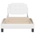 Estructura de cama sin colchón cuero sintético blanco 90x200
