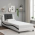 Estructura cama cabecero cuero sintético blanco negro 90x200