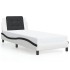 Estructura cama cabecero cuero sintético blanco negro 90x200