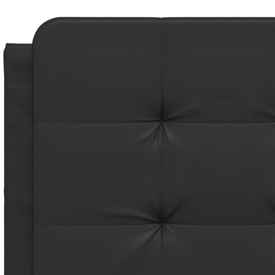 Cama con colchón cuero sintético negro 120x200