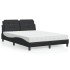 Cama con colchón cuero sintético negro 140x190