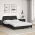Cama con colchón cuero sintético negro 140x190
