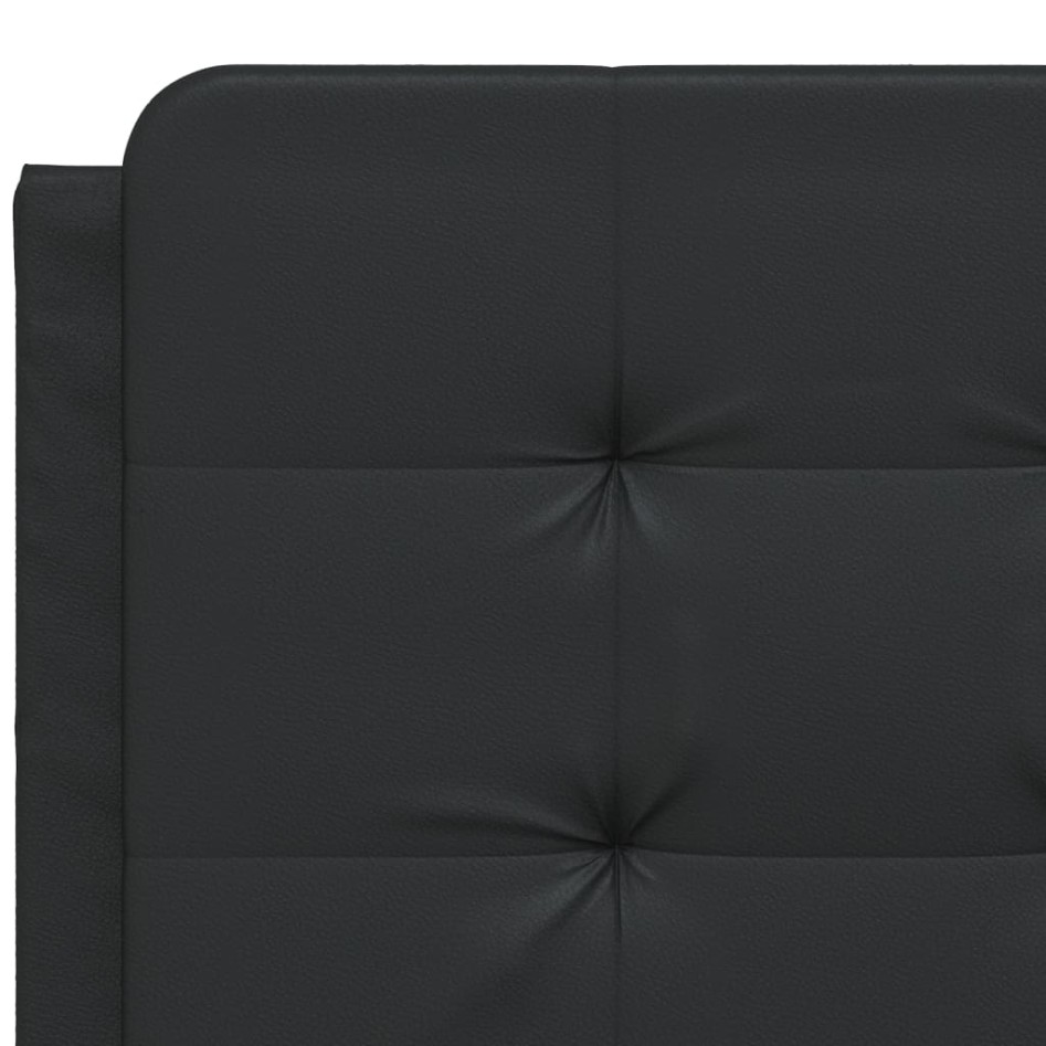 Cama con colchón cuero sintético negro 140x190