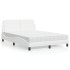 Cama con colchón cuero sintético blanco 140x200