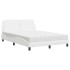 Cama con colchón cuero sintético blanco 140x200