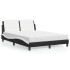 Cama con colchón cuero sintético negro y blanco 140x200