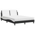 Cama con colchón cuero sintético negro y blanco 140x200