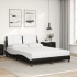 Cama con colchón cuero sintético negro y blanco 140x200