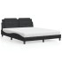 Cama con colchón cuero sintético negro 160x200