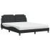 Cama con colchón cuero sintético negro 160x200