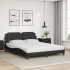 Cama con colchón cuero sintético negro 160x200