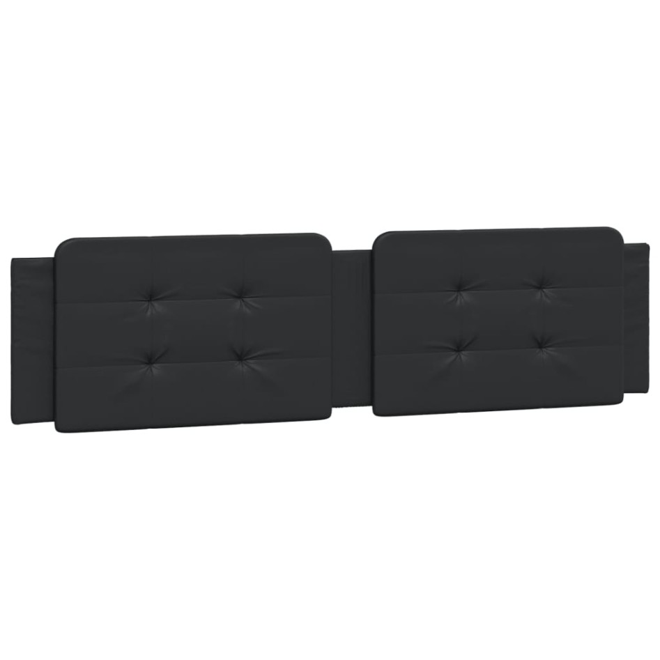 Cama con colchón cuero sintético negro 160x200