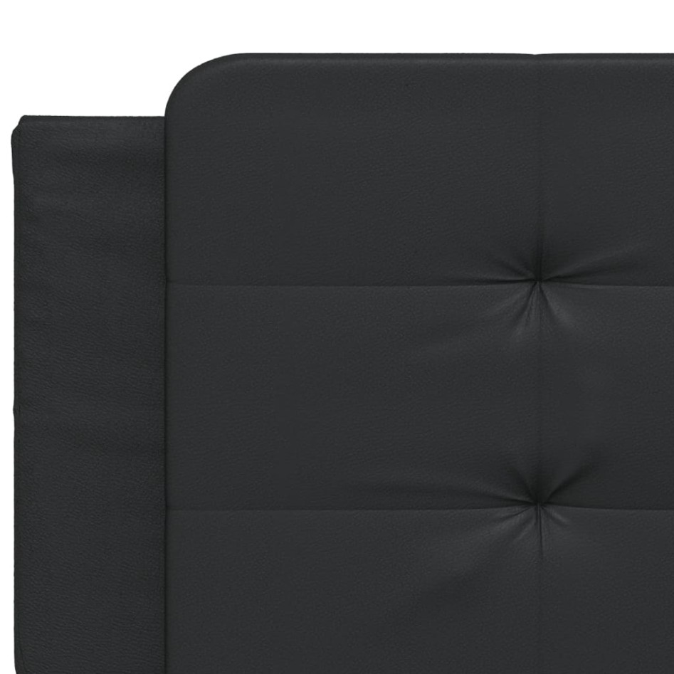 Cama con colchón cuero sintético negro 160x200