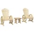 Juego de muebles de jardín 3 piezas madera maciza de