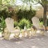 Juego de muebles de jardín 3 piezas madera maciza de