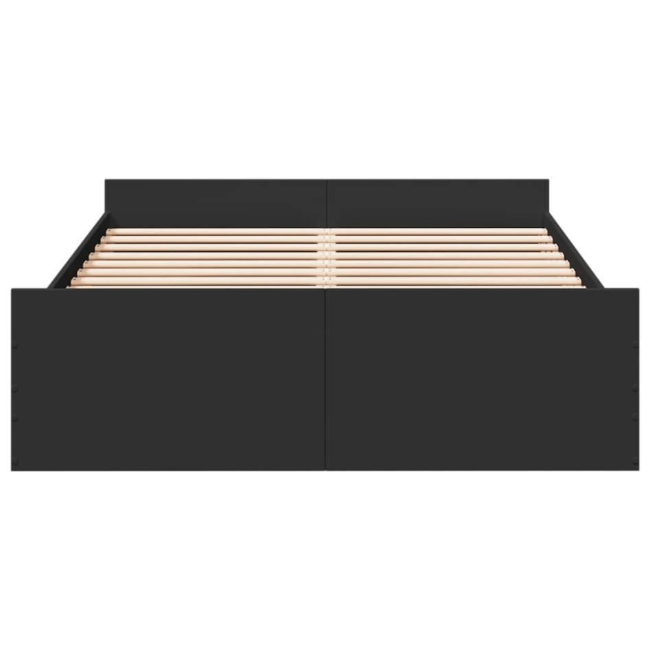 Cama con cajones madera de ingeniería negro 135x190