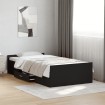 Cama con cajones madera de ingeniería negro 90x190 cm