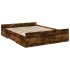 Cama con cajones madera de ingeniería roble ahumado 150x200