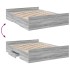 Cama con cajones madera ingeniería gris Sonoma 160x200