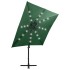 Sombrilla voladiza con poste y luces LED 250 cm