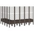 Jardinera con enrejado PP marrón 200x160x142