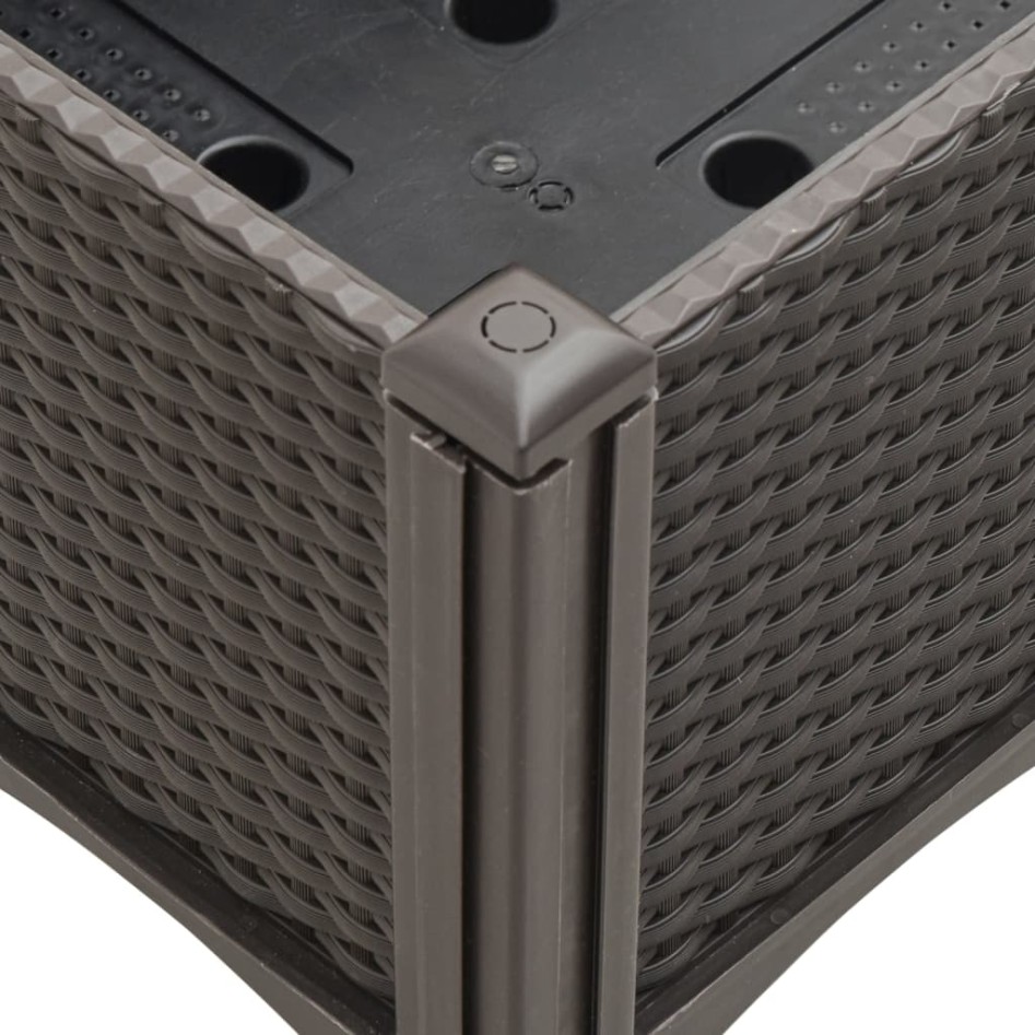 Jardinera con enrejado PP marrón 200x160x142