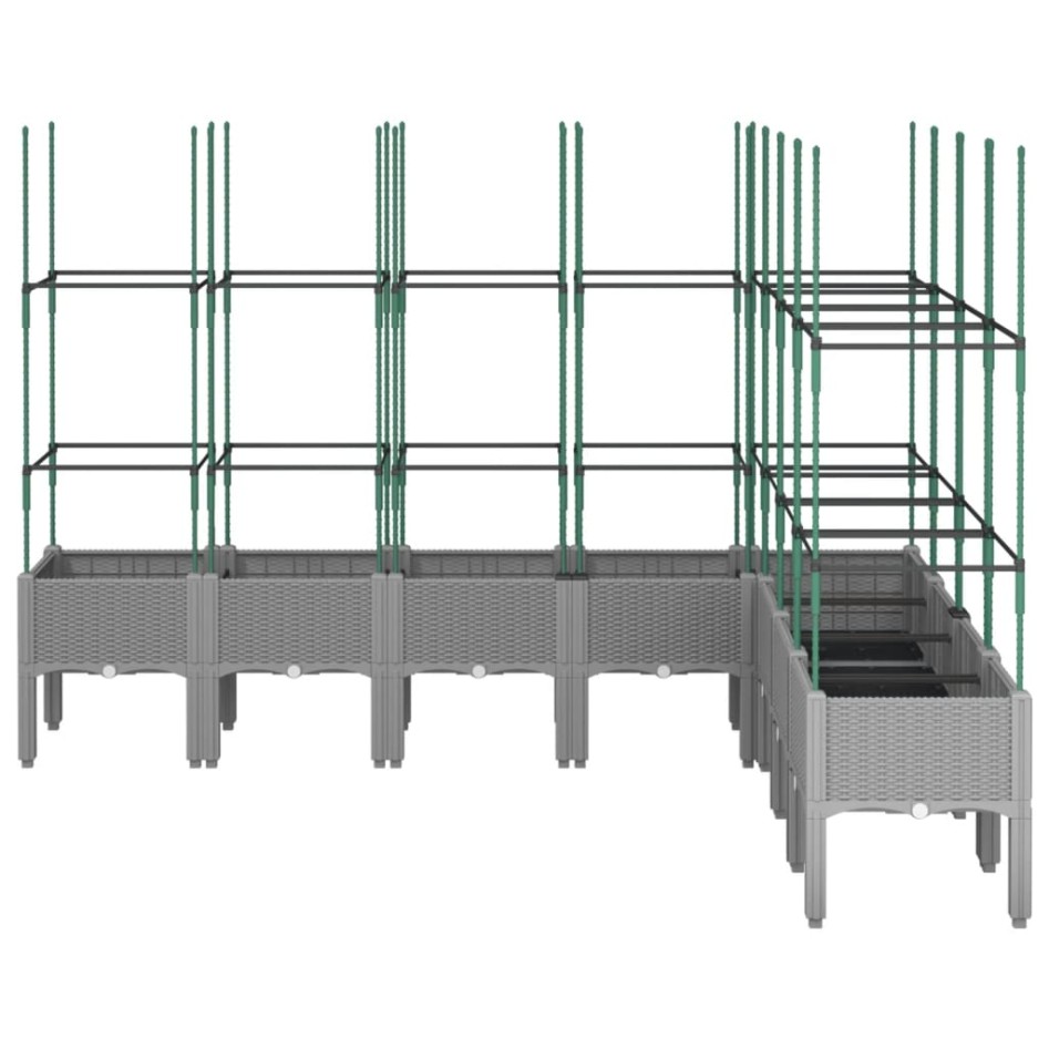 Jardinera con enrejado PP gris claro 200x160x142,5