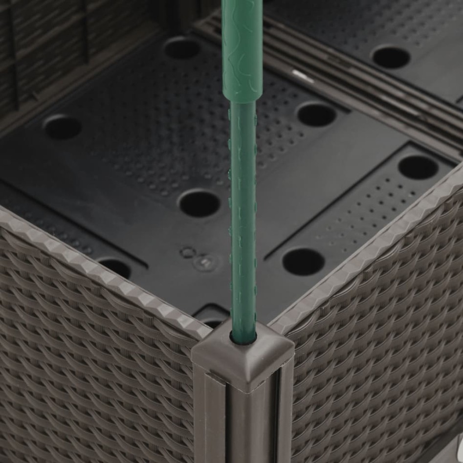 Jardinera con enrejado PP marrón 160x120x142,5