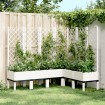 Jardinera con enrejado PP blanco 160x120x142 cm