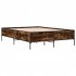 Estructura cama madera ingeniería metal roble ahumado