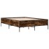 Estructura cama madera ingeniería metal roble ahumado