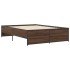 Estructura cama madera ingeniería metal marrón roble 120x200