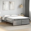 Estructura cama madera ingeniería metal gris Sonoma 135x190 cm