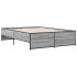 Estructura cama madera ingeniería metal gris Sonoma 135x190