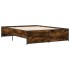 Estructura cama madera ingeniería metal roble ahumado