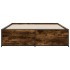 Estructura cama madera ingeniería metal roble ahumado