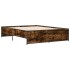 Estructura cama madera ingeniería metal roble ahumado