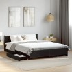 Cama con cajones madera de ingeniería negro 135x190 cm