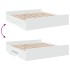 Estructura cama con cajones madera ingeniería blanca 200x200