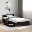Cama con cajones madera de ingeniería negra 75x190 cm