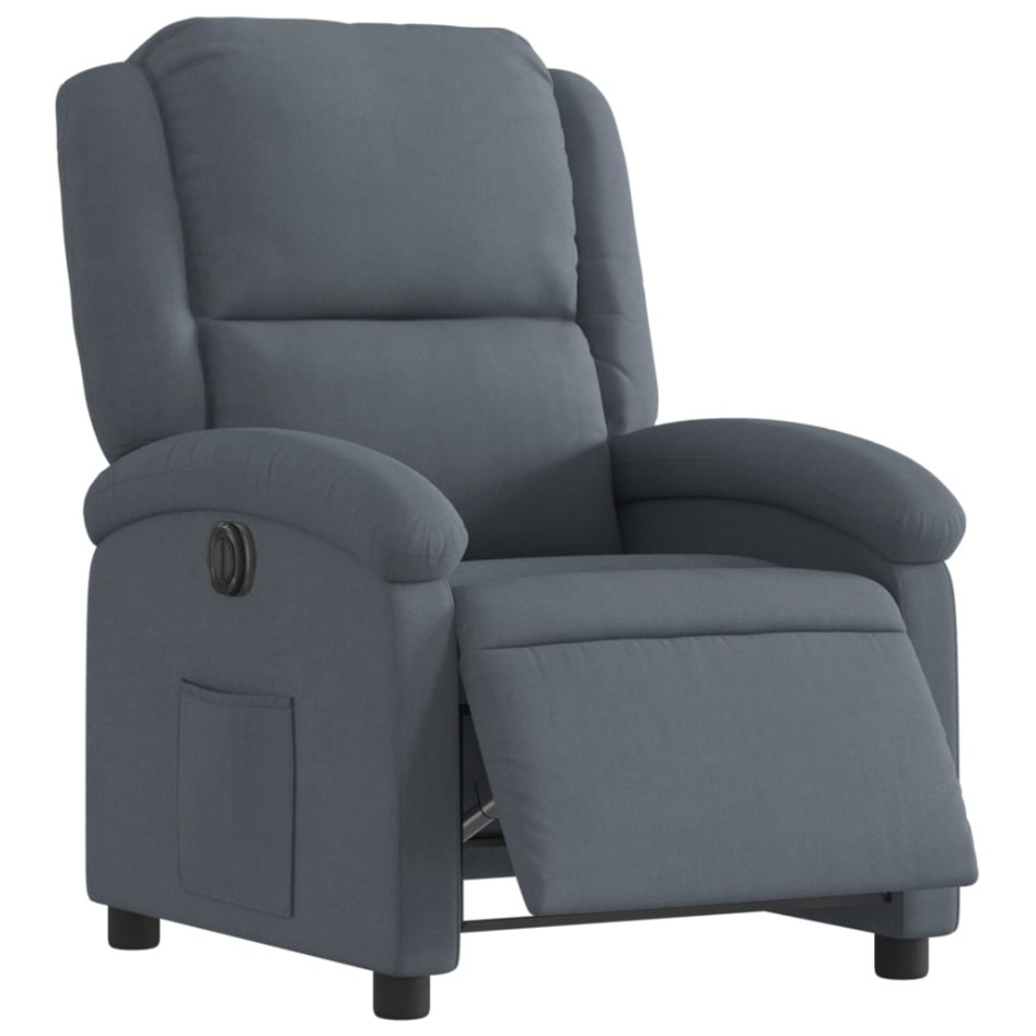 Sillón reclinable eléctrico de terciopelo gris