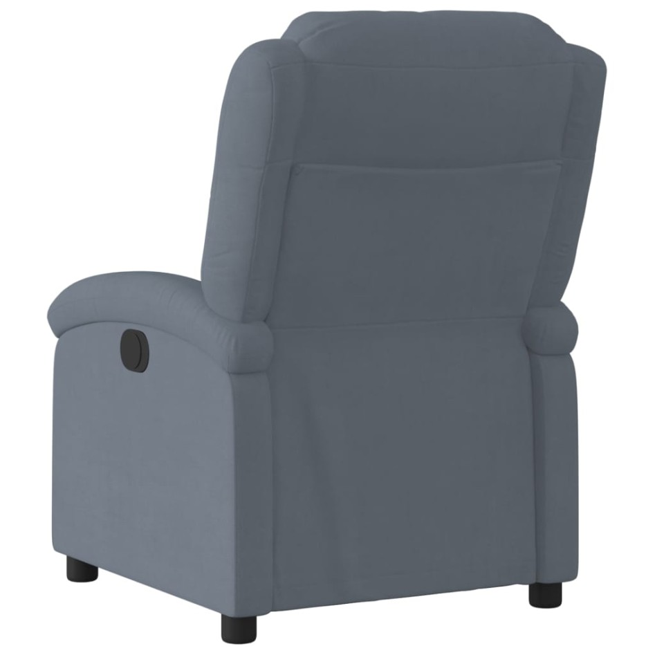 Sillón reclinable eléctrico de terciopelo gris