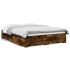 Cama con cajones madera de ingeniería roble ahumado 140x200