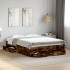 Cama con cajones madera de ingeniería roble ahumado 120x200