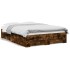 Cama con cajones madera de ingeniería roble ahumado 120x200