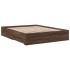Cama con cajones madera ingeniería marrón roble 160x200