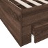 Cama con cajones madera ingeniería marrón roble 160x200