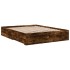 Cama con cajones madera de ingeniería roble ahumado 160x200